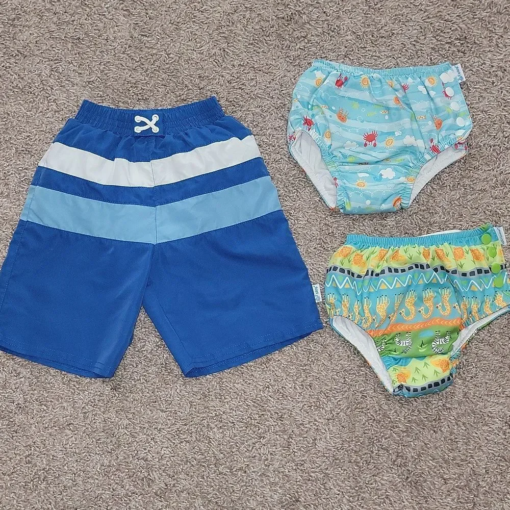 Iplay Swim Trunks / Diaper Covers Bundle Lot UPF 50+ Size 3T (30-38 Pounds)
